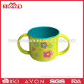 Kid use melamine unbreakable cup with two handles